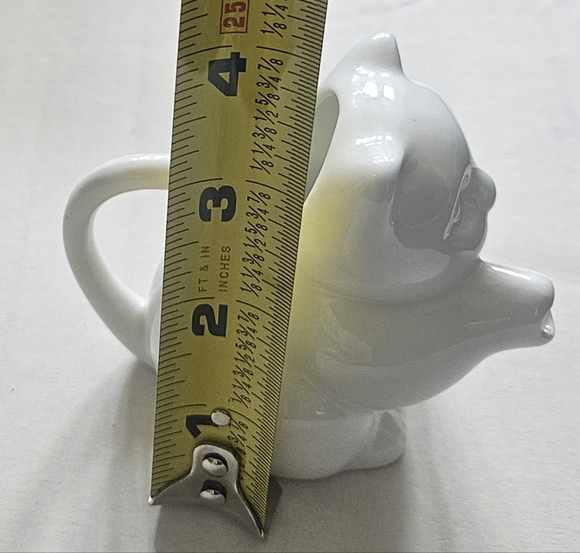 Mini Cat Shape Creamer White Glazed Porcelain Kitty Creamer - Picture 5 of 13